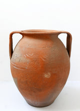 Load image into Gallery viewer, Terracotta hand painted vintage urn 
