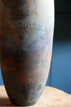 Load image into Gallery viewer, Tall Raku Fired Ceramic Vase
