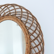 Load image into Gallery viewer, Vintage Wicker Oval Mirror
