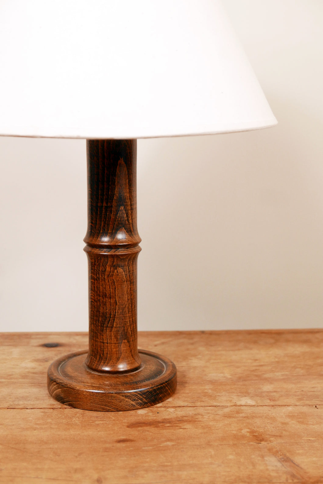 Vintage French Faux Bamboo Wooden Table Lamp