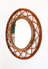 Load image into Gallery viewer, Vintage Bamboo And Cane Round Mirror
