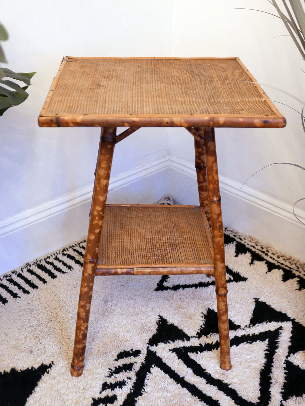 A Late 19th Century Tiger Bamboo Side Table