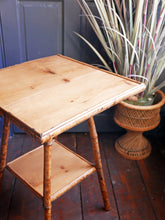 Load image into Gallery viewer, Antique victorian tiger bamboo side table or hall table
