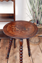 Load image into Gallery viewer, 19th Century Sorrento-Ware Side Table With Bobbin Turned Legs
