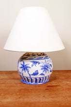Load image into Gallery viewer, Vintage Painted Terracotta French Lamp
