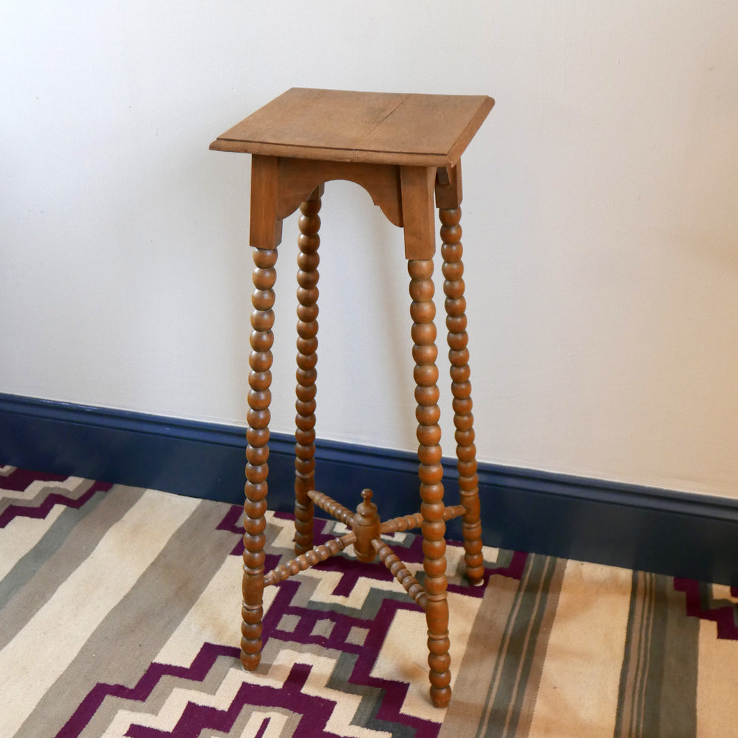Tall Wooden Bobbin Turned Plant Stand