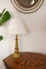 Load image into Gallery viewer, Mid Century Japanese Brass Bobbin Table Lamp
