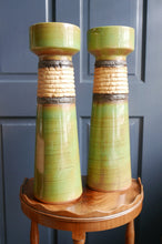 Load image into Gallery viewer, Pair Of Incredible Extra Large Mid Century Ceramic Candle Holders
