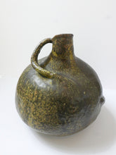 Load image into Gallery viewer, Vintage Stoneware Water Jug for sale. Urn like shape  with abstract detailed handle and a mottled matt glaze with . 

