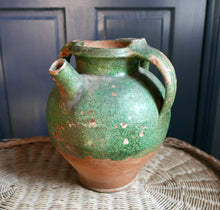 Load image into Gallery viewer, Antique French Vivid Green Cruche Pot

