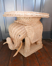 Load image into Gallery viewer, Vintage French Wicker Elephant Side Table
