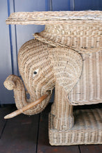 Load image into Gallery viewer, Vintage French Wicker Elephant Side Table
