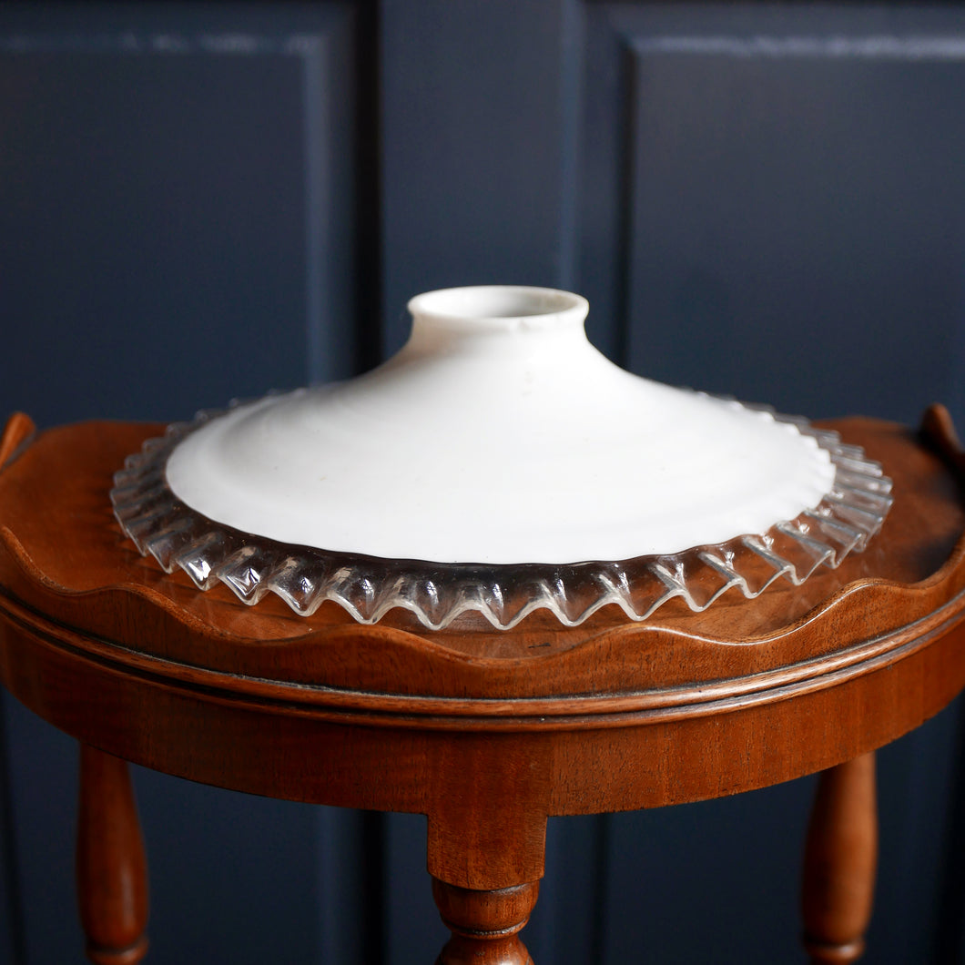 Vintage French Milk Glass Frill Shade