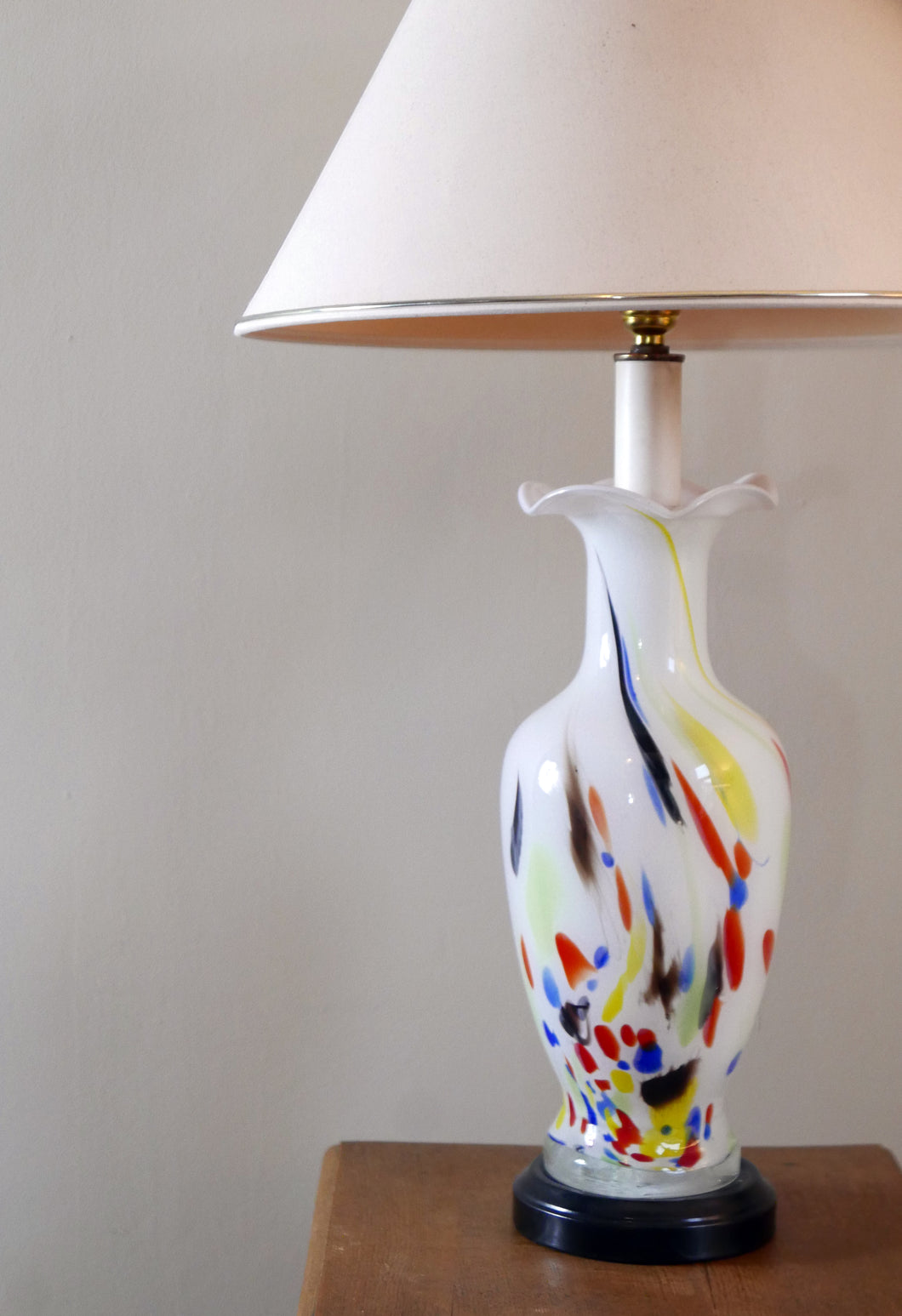 Vintage Marbled Glass Table Lamp