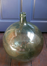 Load image into Gallery viewer, Hand Blown Antique Glass Green Demijohn
