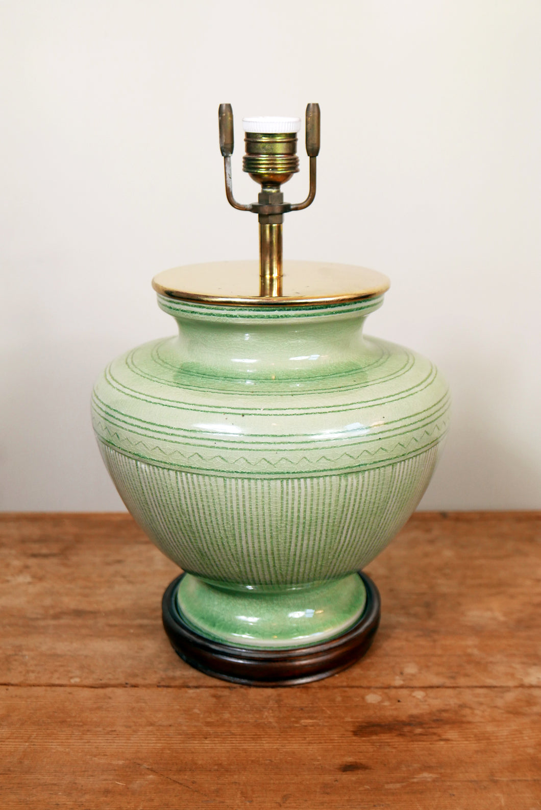 French Ceramic Glazed Table Lamp
