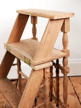 Load image into Gallery viewer, Bobbin Turned Vintage Handmade Metamorphic Chair / Step Ladder
