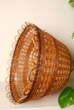 Load image into Gallery viewer, Vintage Wicker And Cane Shade With Scalloped Edge
