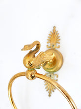 Load image into Gallery viewer, Midcentury Bronze Swan Towel Ring

