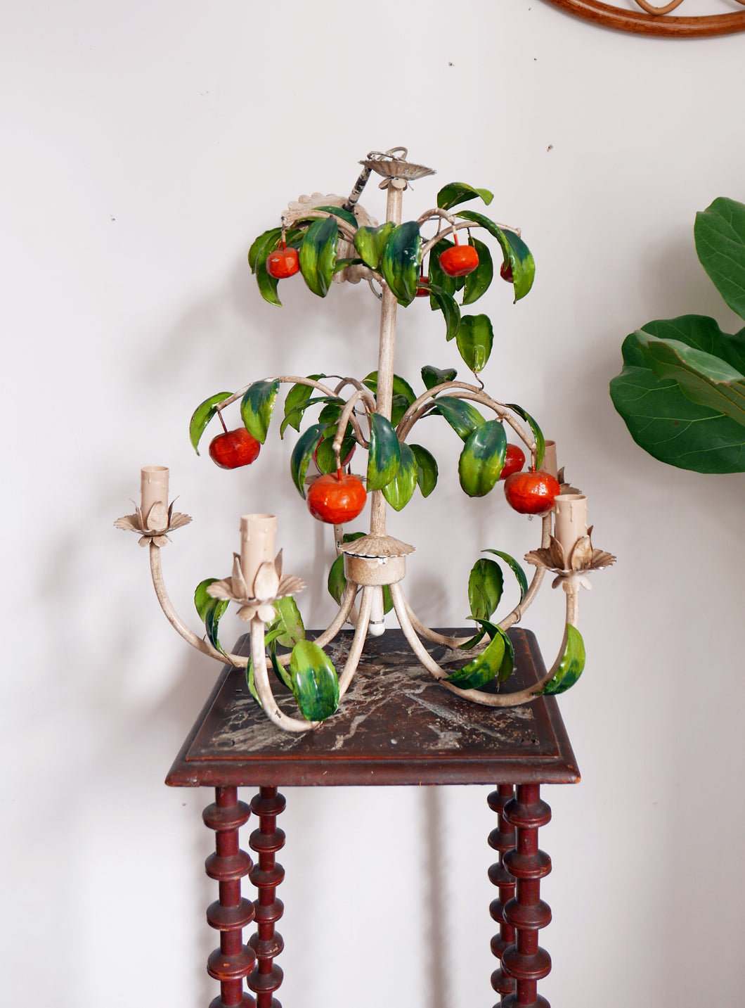 French Toleware chandelier with oranges 