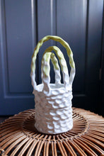 Load image into Gallery viewer, Ceramic Glazed Basket With Contrast Yellow Handle
